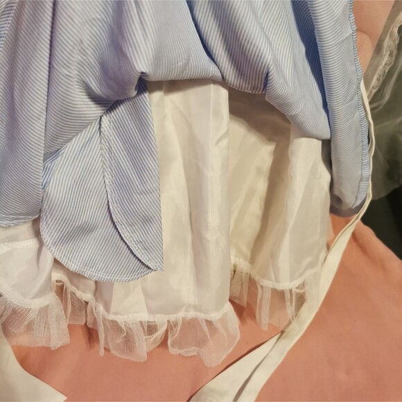 Ank Rouge Mini Skirt Women's Small Blue White Ruffle Boho Party Casual Boho Cute - Picture 10 of 11